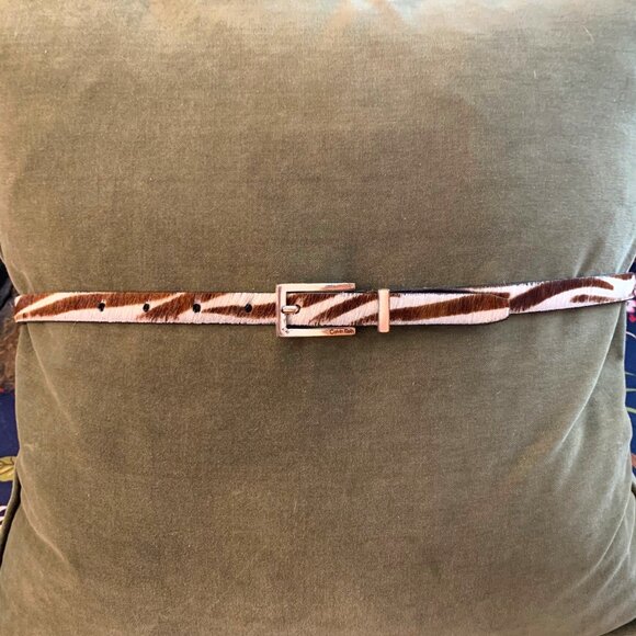 Calvin Klein Accessories - Calvin Klein zebra stripe pony hair belt
